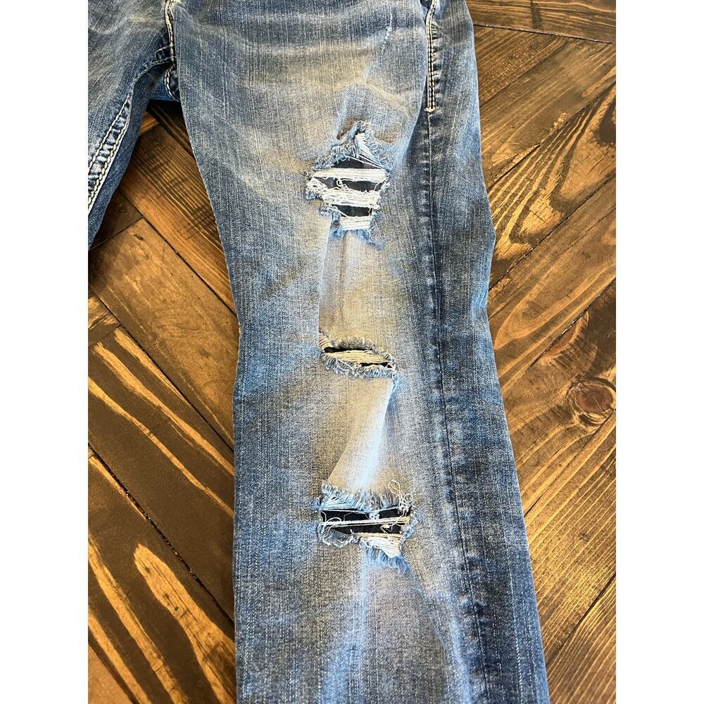 Silver jeans Boyfriend Women 30x29 Grunge Western Distressed Y2K Thick Stitch - Picture 9 of 16